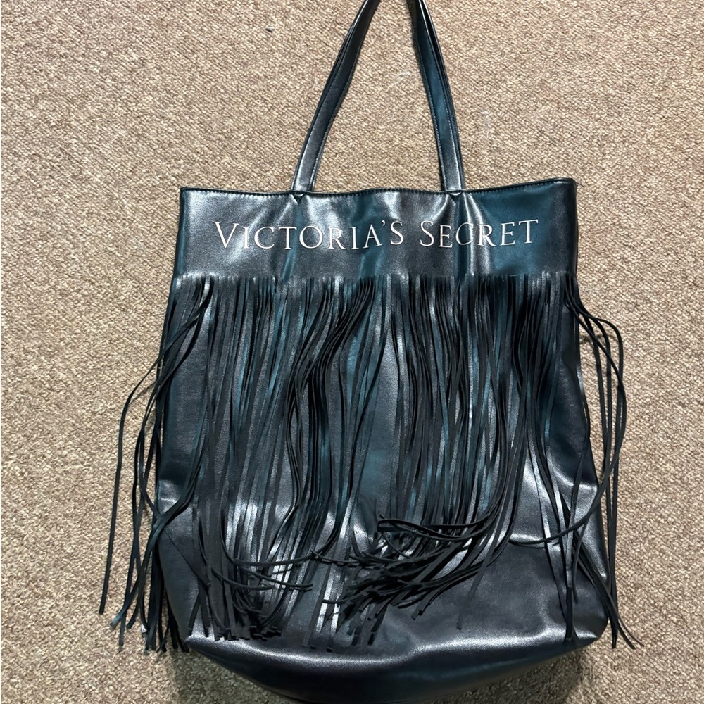 Victoria's Secret Black Tote with Fringe
